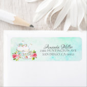 Waterverf Bloemige Thee Bruiloft Feest Etiket (Insitu)