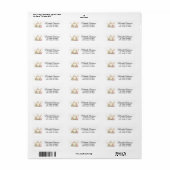 Waterverf Bloemige Theepot Retouradres Label     (Full Sheet)