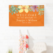 Waterverf Bloemige Trouw Welkom Spandoek (Insitu)