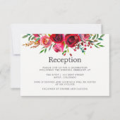 Waterverf Bloemige Trouwreceptie Kaart (Voorkant)