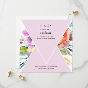 Waterverf Bloemige Trouwwebsite Roze Save The Date