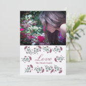 Waterverf Bloemige Valentijnsdag Hart Fotokaart Kaart (Staand voorkant)