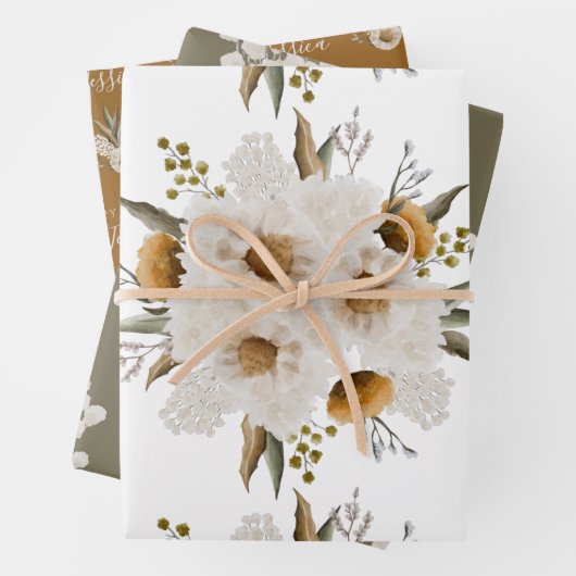 Waterverf Bloemige Verjaardags Inpakpapier Vellen  (In situ)