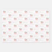 Waterverf Bloemige Verjaardags Inpakpapier Vellen (Voorkant 3)