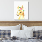Waterverf Bloemige Veulen Paard Canvas Afdruk (Insitu (Slaapkamer))
