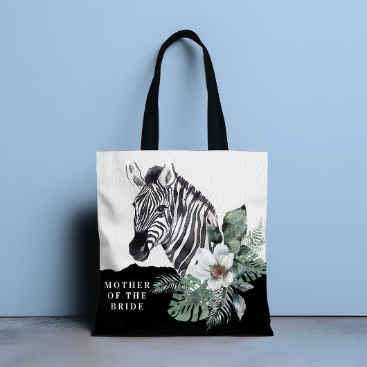 Waterverf Bloemige Wilde Zebra Moeder Van De Bruid Tote Bag