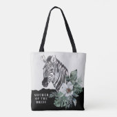 Waterverf Bloemige Wilde Zebra Moeder Van De Bruid Tote Bag (Achterkant)