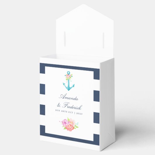 Waterverf Bloemige Zeevaart Trouw Dankjewel Bedankdoosjes (Geopend)