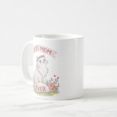waterverf Bloemkattenbeste moeder ooit moederdag Koffiemok (Voorkant links)
