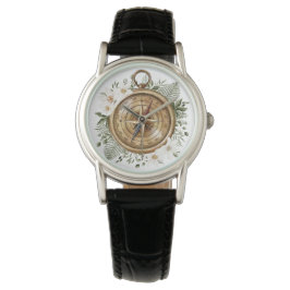 Waterverf Bloemkompas Horloge