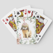 Waterverf Bloemkonijn Konijn Gepersonaliseerde Naa Pokerkaarten (Achterkant)
