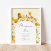 Waterverf bloemkool citroen Mimosa bar Poster