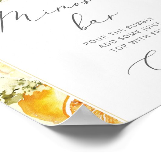 Waterverf bloemkool citroen Mimosa bar Poster (Hoek)