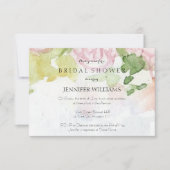 Waterverf bloemkool doucheuitnodigingen kaart (Voorkant)