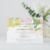 Waterverf bloemkool doucheuitnodigingen kaart (Staand voorkant)