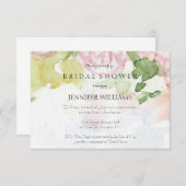 Waterverf bloemkool doucheuitnodigingen kaart (Voorkant / Achterkant)