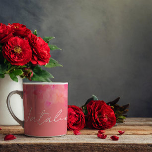 Waterverf bloemkoraal naam koffiemok