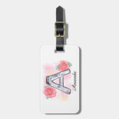 Waterverf Bloemletter A Bagagelabel (Voorkant verticaal)