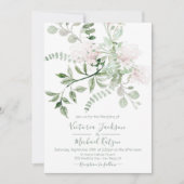 Waterverf Bloemlicht & Luchtige bruiloft uitnodigi Kaart (Voorkant)