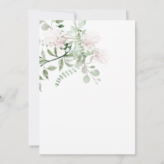 Waterverf Bloemlicht & Luchtige bruiloft uitnodigi Kaart (Achterkant)