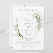 Waterverf Bloemlicht & Luchtige bruiloft uitnodigi Kaart (Voorkant)