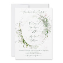 Waterverf Bloemlicht & Luchtige bruiloft uitnodigi