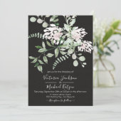 Waterverf Bloemlicht & Luchtige bruiloft uitnodigi Kaart (Staand voorkant)