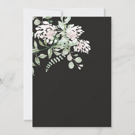 Waterverf Bloemlicht & Luchtige bruiloft uitnodigi Kaart (Achterkant)