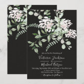 Waterverf Bloemlicht & Luchtige bruiloft uitnodigi Kaart (Voorkant / Achterkant)