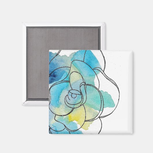 waterverf bloemmagneet magneet (Voorkant / Achterkant)