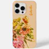Waterverf Bloemmonogram Boho Blush Pink Peach Case-Mate iPhone Case (Achterkant)