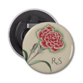  Waterverf BloemMonogram Button Flesopener (Voorkant)