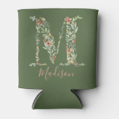 Waterverf bloemmonogram "M" Blikjeskoeler (Voorkant)