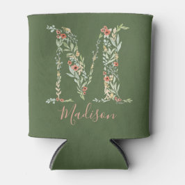 Waterverf bloemmonogram "M" Blikjeskoeler