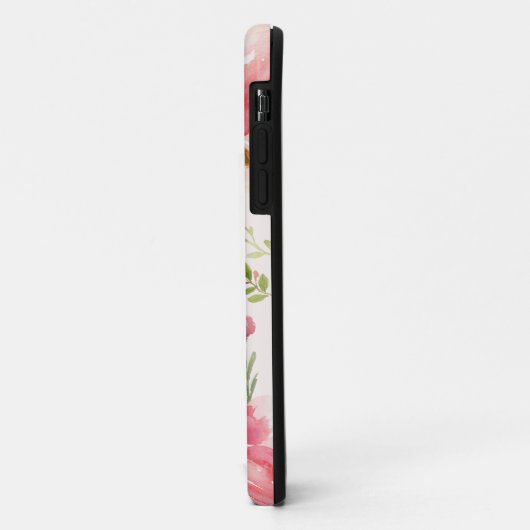 Waterverf bloemmonogram + naam personaliseren Case-Mate iPhone case (Achterkant/links)