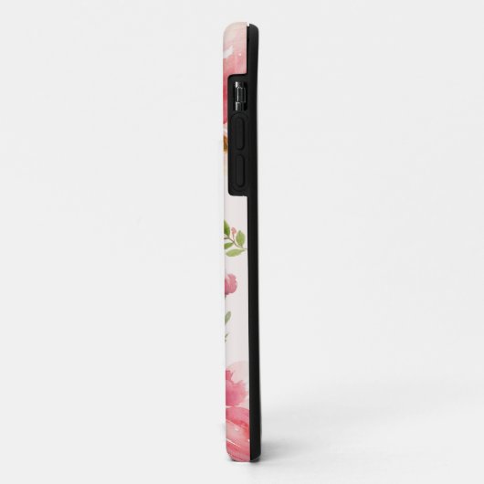 Waterverf bloemmonogram + naam personaliseren Case-Mate iPhone case (Achterkant/links)