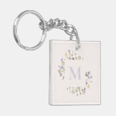 Waterverf bloemmonogram sleutelhanger (Voorkant Links)