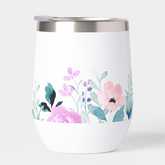 Waterverf Bloemmonogram wijntrommel (Rechts)