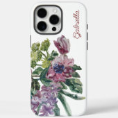 Waterverf Bloemmonogram Wit Groen Blush Roze Case-Mate iPhone Case (Achterkant)