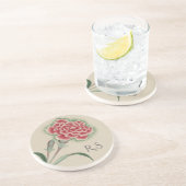  Waterverf BloemMonogram Zandsteen Onderzetter (Zijkant)