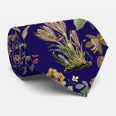 waterverf bloemmotief 2508 Dblue BG Stropdas (Opgerold)