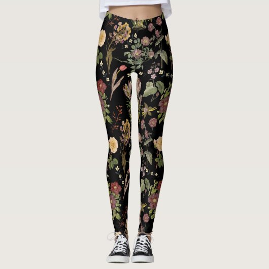 waterverf bloemmotief 2508 leggings (Voorkant)