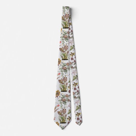 waterverf bloemmotief 2508.Lgrey BG Stropdas (Voorkant)