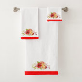 Waterverf bloemmotief bad handdoek (Insitu)