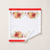 Waterverf bloemmotief bad handdoek (Wasdoekje)