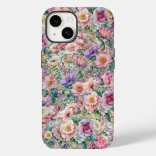 Waterverf bloemmotief, bloemenachtergrond Case-Mate iPhone 14 hoesje