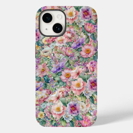 Waterverf bloemmotief, bloemenachtergrond Case-Mate iPhone case (Achterkant)