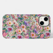 Waterverf bloemmotief, bloemenachtergrond Case-Mate iPhone case (Achterkant (horizontaal))