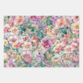 Waterverf bloemmotief, bloemenachtergrond inpakpapier vel (Voorkant 3)