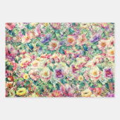 Waterverf bloemmotief, bloemenachtergrond inpakpapier vel (Voorkant 2)